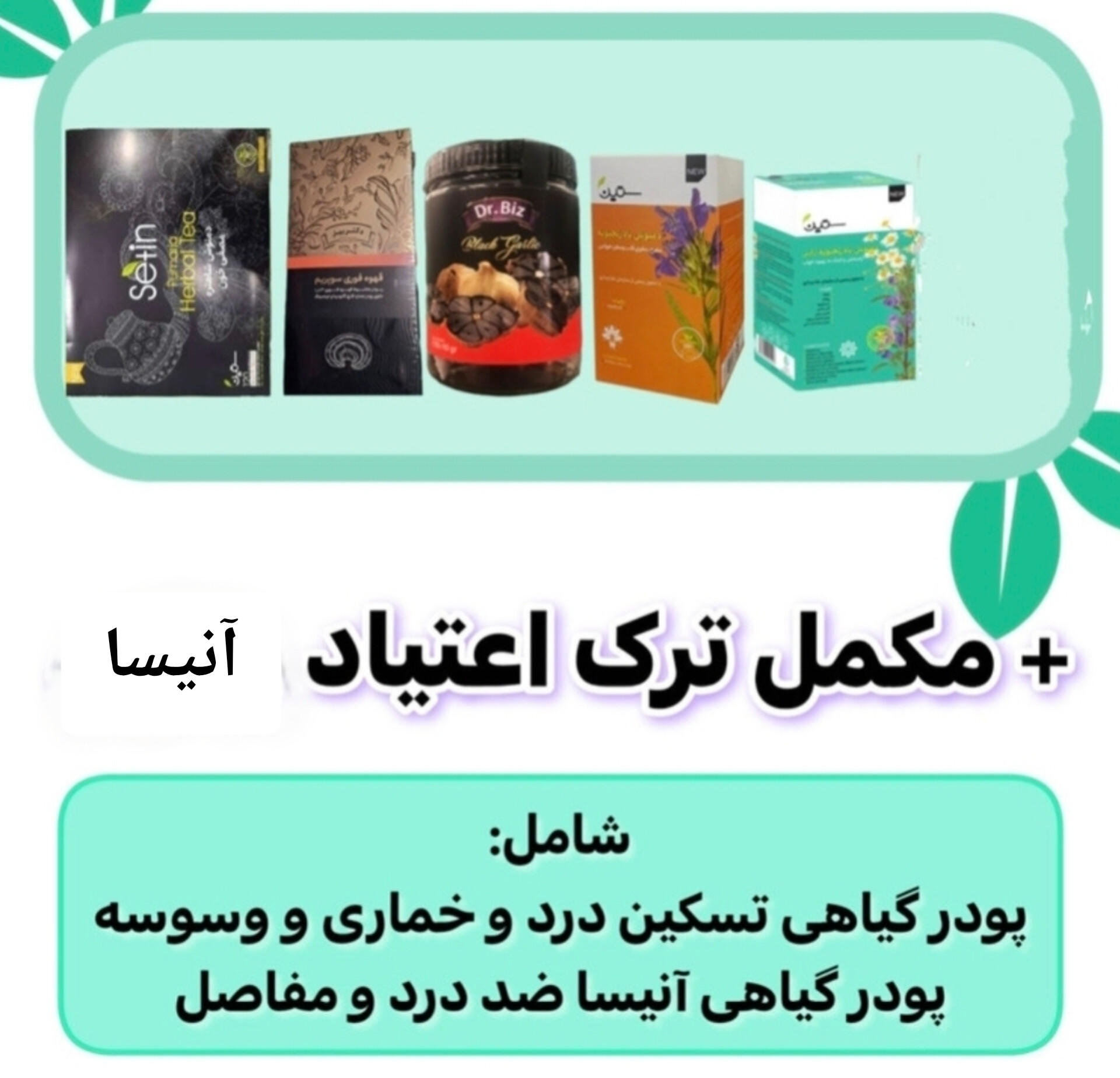 پکیج نرمال ترک اعتیاد بیز آنیسا کاملا گیاهی 60 روزه